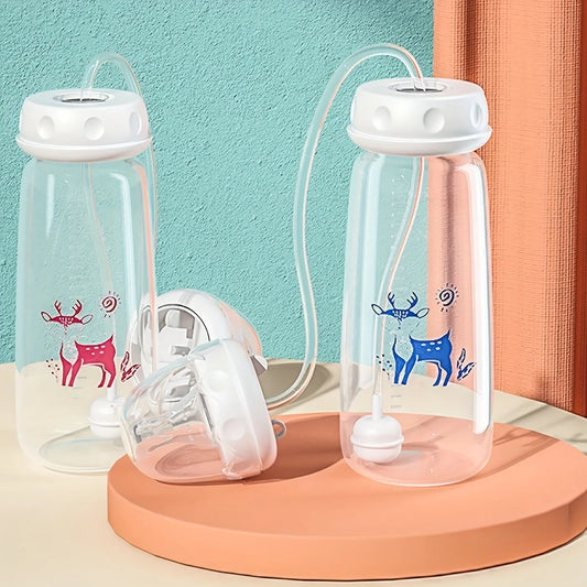 Babyflasche 240 ml mit Normalhals + Strohhalmbürste – freihändiges PP-Set